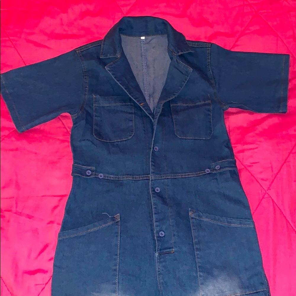 Jean jumpsuit short sleeve